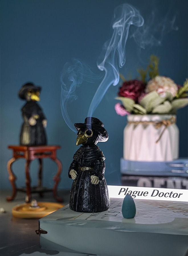 "Plague Doctor" Incense Burner, “Plague Doctor” Conical Burner, Ornaments Handmade Crafts Yoga Room, Home Decor Desktop Resin Ornaments, Effectively Relieve Stress and Anxiety. - Image 3