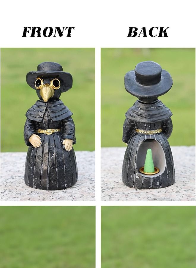 "Plague Doctor" Incense Burner, “Plague Doctor” Conical Burner, Ornaments Handmade Crafts Yoga Room, Home Decor Desktop Resin Ornaments, Effectively Relieve Stress and Anxiety. - Image 5