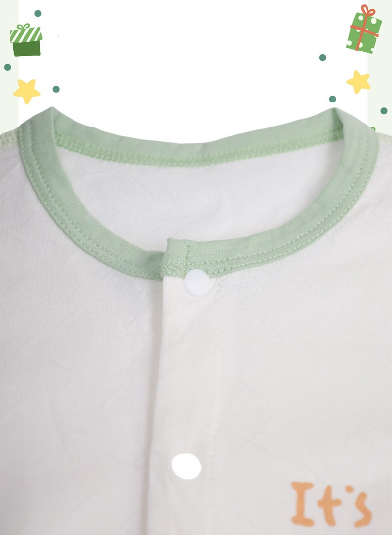 Baby Romper - Short Sleeve Cotton Bodysuit with 3D Puppy Ears, Front Snap Closure, Ultra-Light - For 6-24 Months  - Image 3