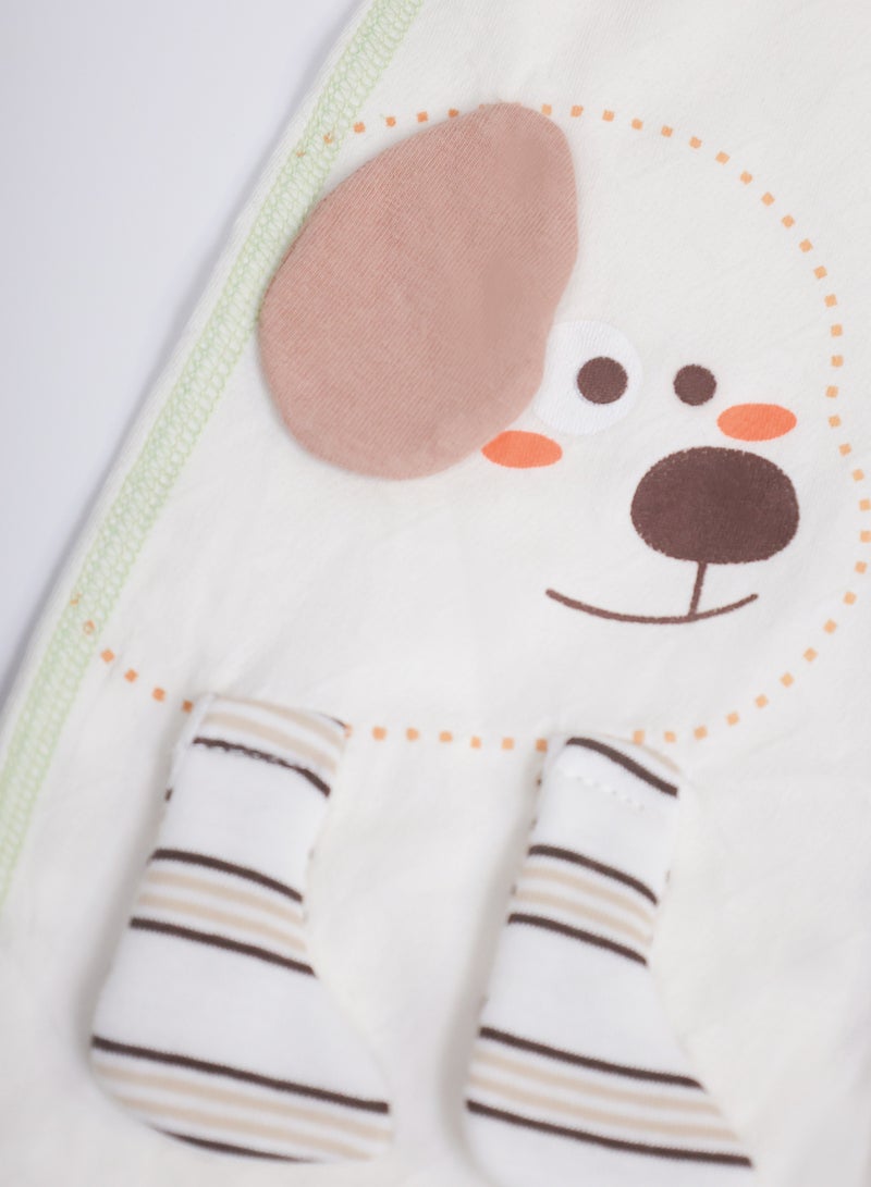Baby Romper - Short Sleeve Cotton Bodysuit with 3D Puppy Ears, Front Snap Closure, Ultra-Light - For 6-24 Months  - Image 5