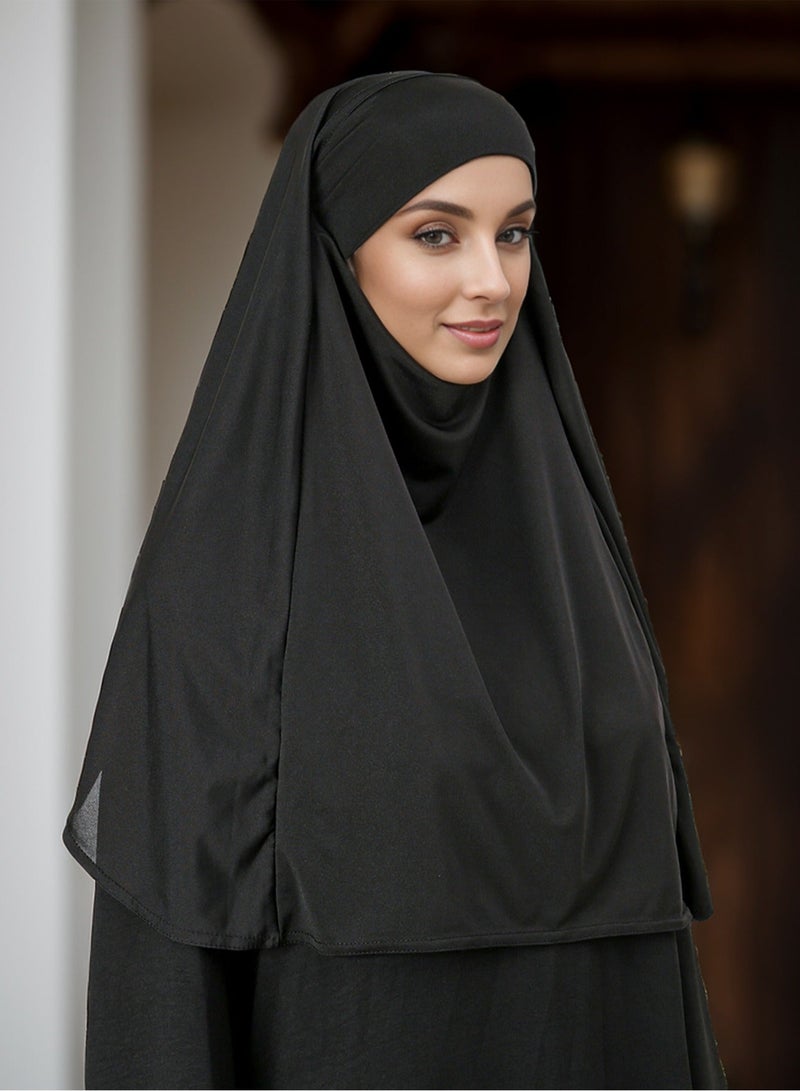 Women Hijab With Straps Pullover Extra Long Prayer Headscarf one Piece Chadors Arabia Body Cover Turban Islamic Middle East Full Cover Clothing - Image 2