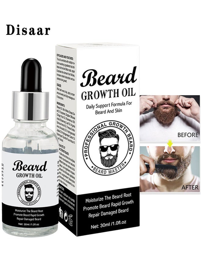 Disaar Beard Oil, Beard Oil For Men Growth, Make The Beard More Full, Thick And Smooth, Moisture To Reduce Frizz, All Pure Natural Organic Plant Extraction, Strengthens And Moisturizes Beard, 30ML - Image 1