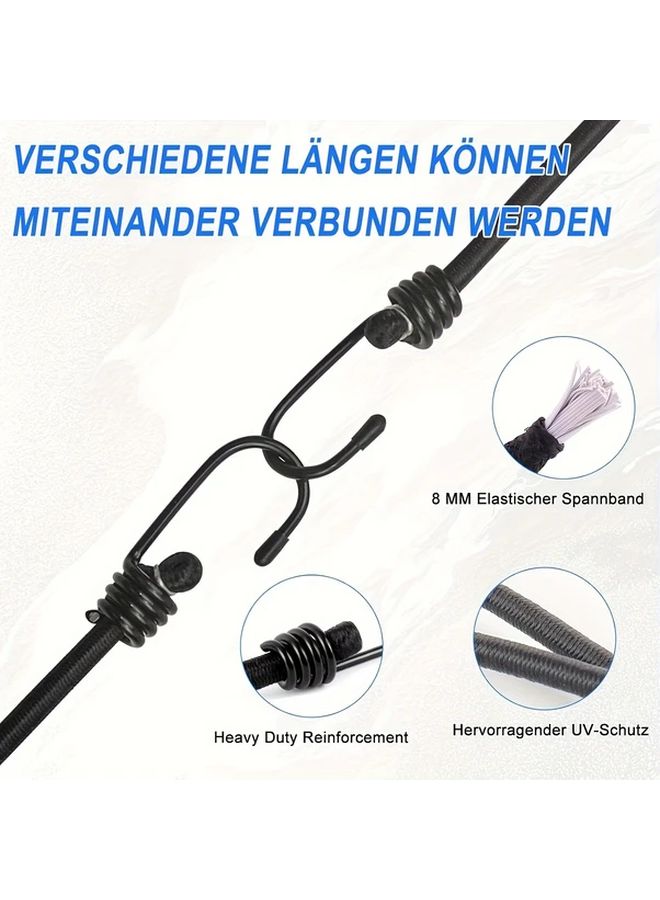10 قطعة أحزمة أمتعة مرنة متعددة الأغراض مع خطاطيف، حبل مطاطي متين - Image 4