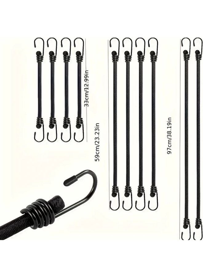 10 قطعة أحزمة أمتعة مرنة متعددة الأغراض مع خطاطيف، حبل مطاطي متين - Image 3