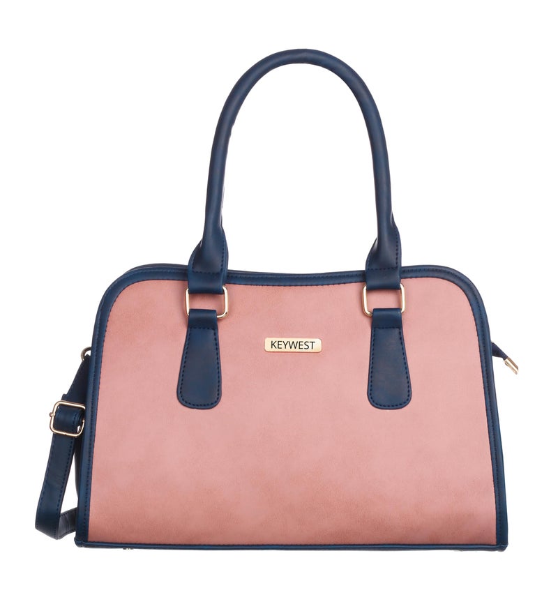 Keywest Women's Laurent Satchel Tote Handbag for Women | Ladies purse | Stylish Shoulder Bag | Gift For Woman | Pink || Blue - Image 2