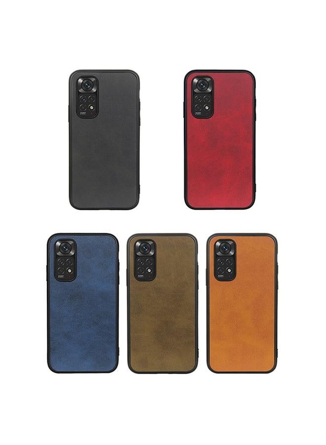 erorex Case For Xiaomi Redmi Note 11 4G Global / Note 11S Accurate Hole Two-color Calf Texture Shockproof Phone Case - Image 4