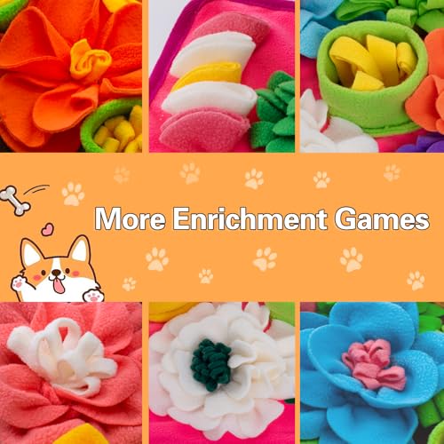 Oliumt Snuffle Mat for Dogs, Sniff Mat Slow Feeding Mat for Small Pets Cats, Rabbits - Help Stress Relief and Training - Stimulate Your Pet's Foraging Skills! (Orange) - Image 4