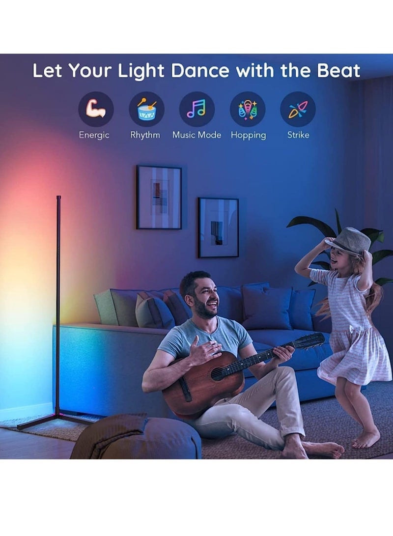 Raxoom Smart led RGB Corner Floor Lamp with Remote Control Color Change LED Minimalist Nordic Style UK Plug Lamp Perfect for Living Rooms & Bedrooms - Image 3