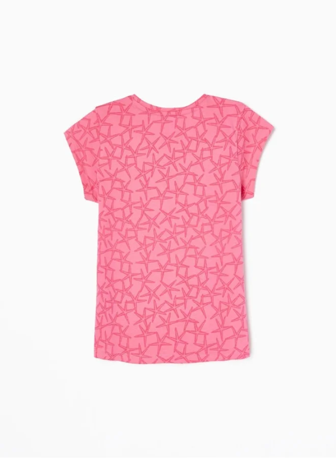 زيبي 2 Pack Cotton T-shirts 'Ocean Breeze' for Girls, Pink