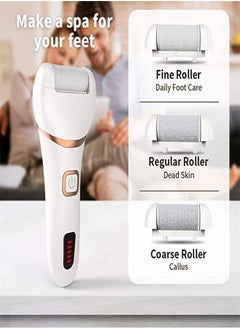 ULHYC Electric Foot File Callus Remover Rechargeable Pedicure Tools  Professional Foot Scraper With 3 Roller Heads  2 Speed  Smart Light and Digital Display for Removing Dead Skin and Calluses  - Image 2