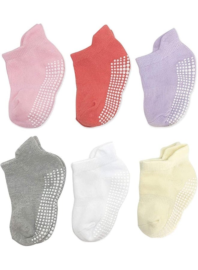 SHOWAY Unisex Kids Non Slip Ankle Socks For Infants 6 Pieces Modern Socks - Image 1