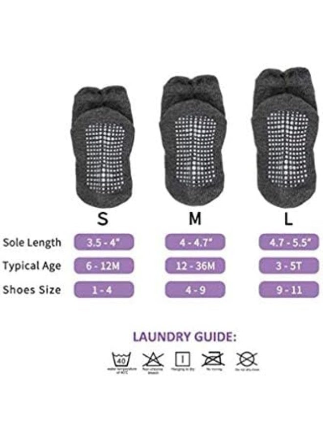 SHOWAY Unisex Kids Non Slip Ankle Socks For Infants 6 Pieces Modern Socks - Image 2