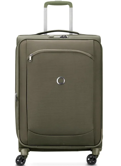 DELSEY Paris Montmartre Air 2.0 - 68 Cm Softcase 4 Double Wheel Expandable Check-In Luggage Trolley - Green