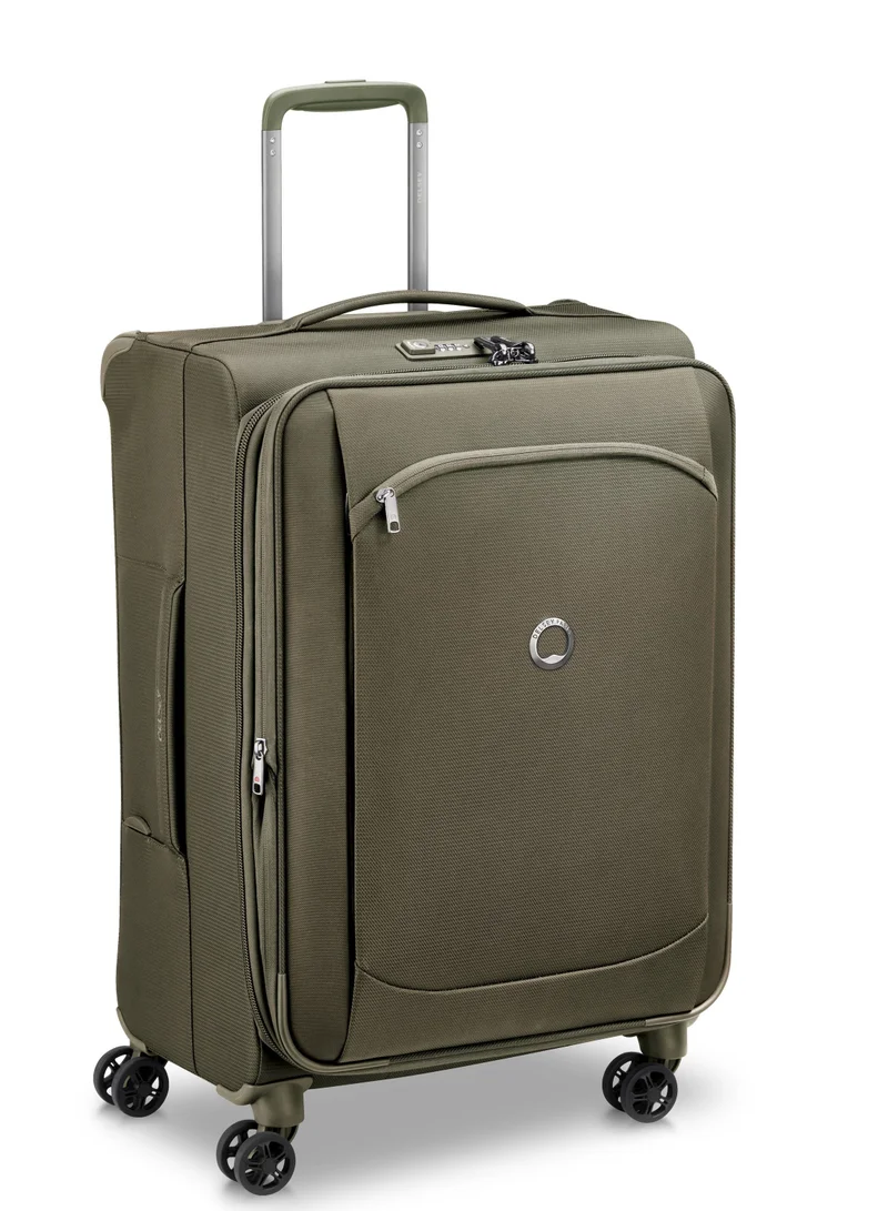 ديلسي _باريس Montmartre Air 2.0 68cm Softcase 4 Double Wheel Expandable Check-In Luggage Trolley Green