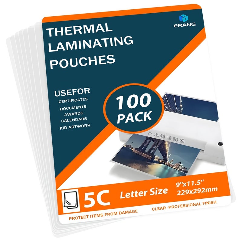 100 Pack 2 Mil Thermal Laminating Pouches 9 x 11.5 Inches Clear Plastic Letter Size Laminator Sheets - Image 1