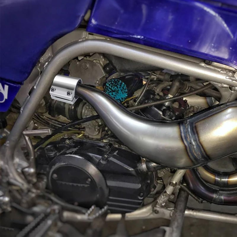 Canitu 2Pcs 1 Exhaust Clamp Aluminum Butt Joint Band Sleeve Coupler High Temp Narrow Band Muffler Seal for Ends and Exhaust System Connection Yamaha Banshee 19872006 Silver - Image 5