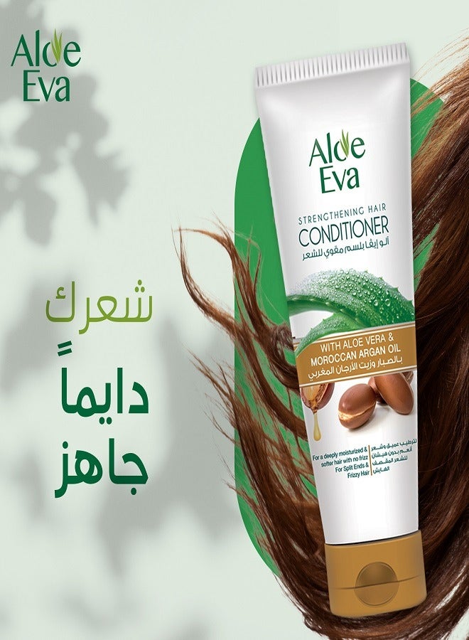 Aloe Eva Strengthening Hair Conditioner with Aloe Vera and Moroccan Argan Oil White 230ml  - Image 5