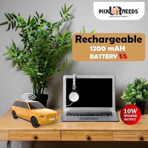 Pick Ur Needs Car Design Wireless Speaker USB/TF Card/FM Support RGB Light 1200mAh Battery 10 W Car Toy Design Bluetooth Speaker (Yellow) - Image 5