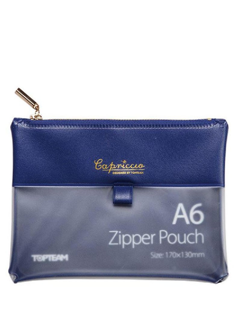 Capriccio Document Pouch A6 Topload Opening Blue