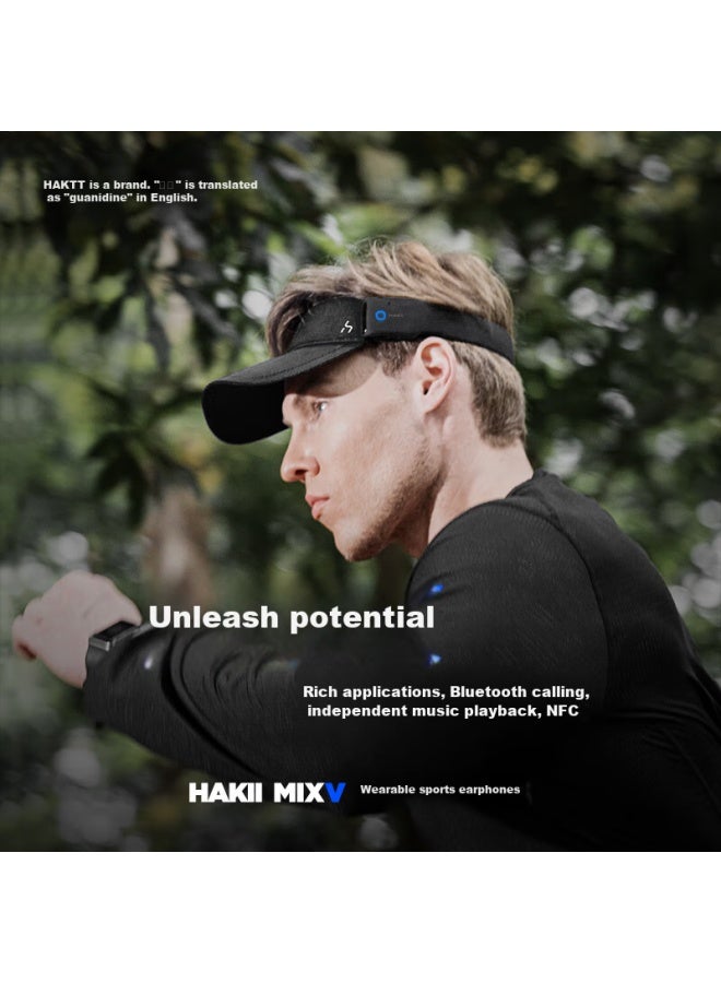 Hakiimix V Wireless Sports Bluetooth Headphones, True Wireless Non-In Air Conduction, Running Fitness Long Battery Life, Sun Protection Visor Sun Hat - Image 2