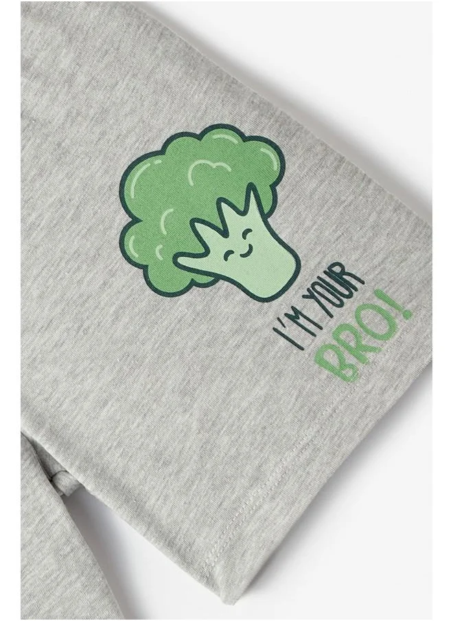 جون June Boy Broccoli Printed Short Grey