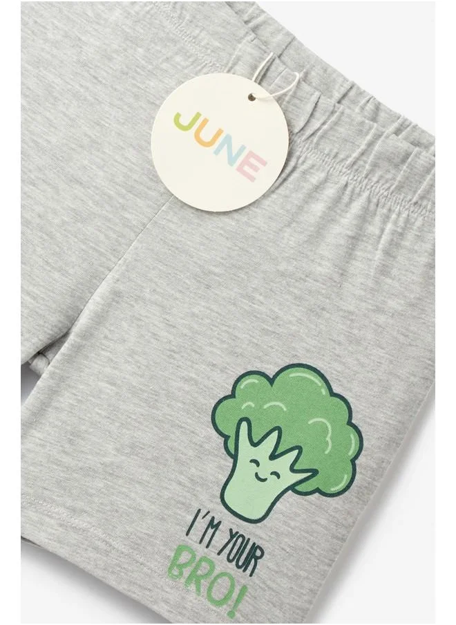 جون June Boy Broccoli Printed Short Grey