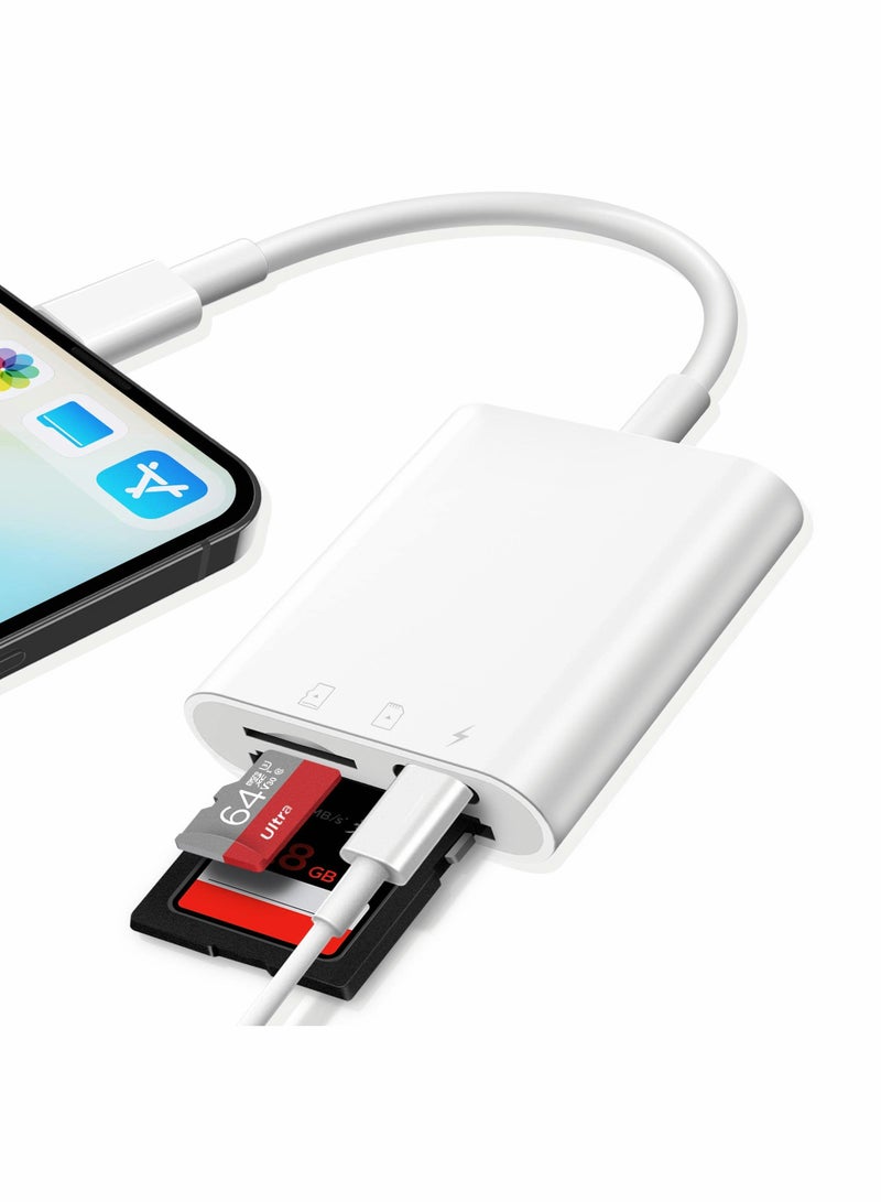SYOSI 3-in-1 SD Card Reader for iPhone iPad Micro SD Card Reader Adapter Memory SD Card Reader - Image 1