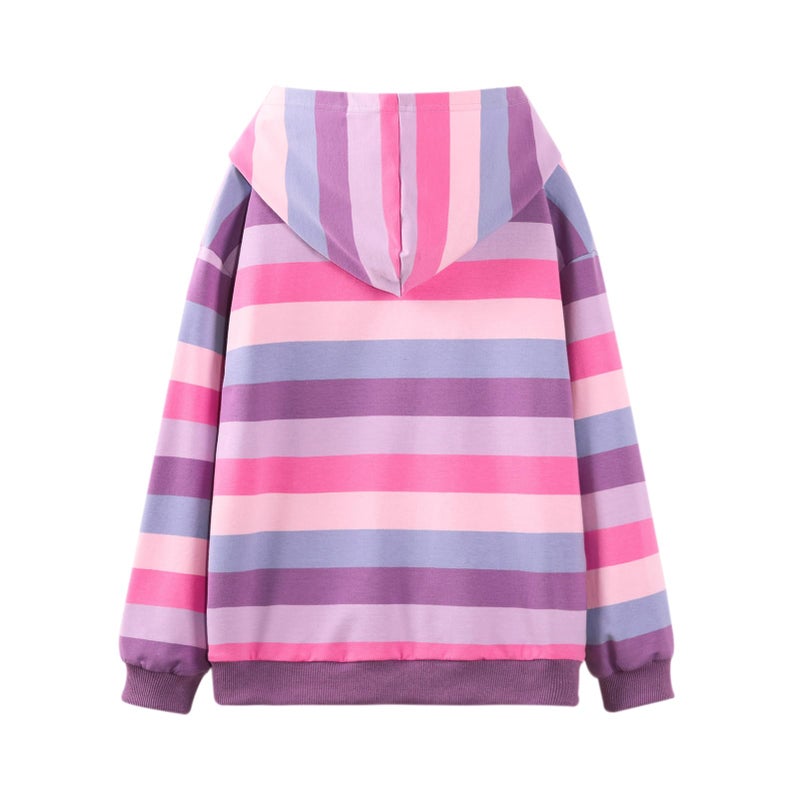 WELAKEN Rainbow Sweatshirts with Hearts for Girls Toddler & Kids Pullover Tops Cotton Hoodies - Image 3