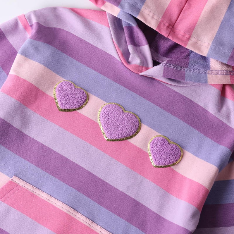 WELAKEN Rainbow Sweatshirts with Hearts for Girls Toddler & Kids Pullover Tops Cotton Hoodies - Image 5