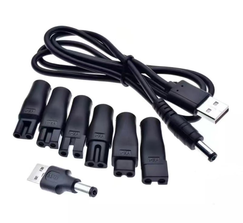 اكسيسونيكو كابل شحن بديل لـ Accessonico Clipper Charger Trimmer Charger لـ Philips HQ87 USB، متوافق مع مكنسة Swiffer، بديل لشاحن ماكينة الحلاقة واللحية لشاحن Hoverboard ذو 2 شوكة و4 شوكة، أسود - Image 2