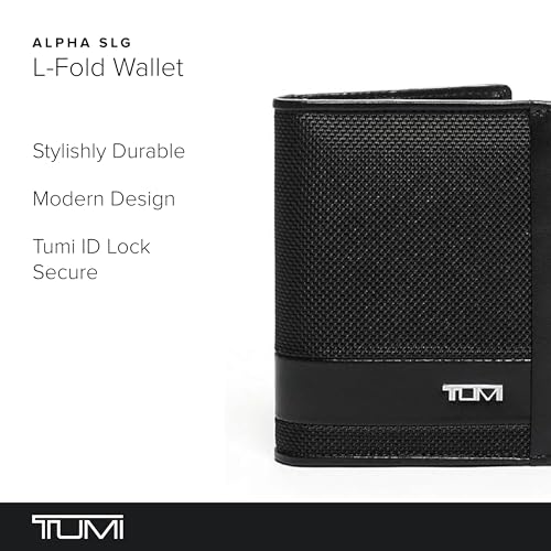 TUMI - Alpha L-Fold Wallet - Slim Bifold Wallet - Durable Ballistic Nylon Wallet - With Premium Gift Box - 4.4" X 3.4" X 0.7" - Black - Image 2