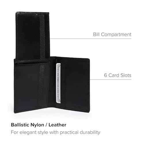 TUMI - Alpha L-Fold Wallet - Slim Bifold Wallet - Durable Ballistic Nylon Wallet - With Premium Gift Box - 4.4" X 3.4" X 0.7" - Black - Image 3