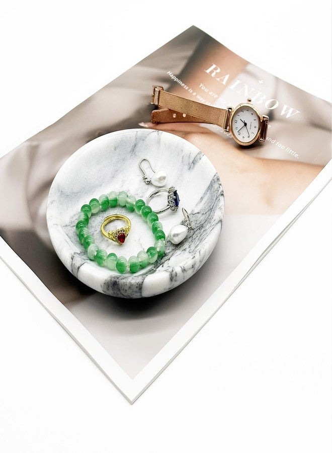 BESSKON Small Jewelry Dish, Marble Jewerly Tray Ring Dish 5.1", Nightstand Decor Trinket Bowl, Bathroom Ring Holder, Vanity Jewlery Plate for Earring, Keys, Jewelry Bowl Gift for Women, Mom - Image 5