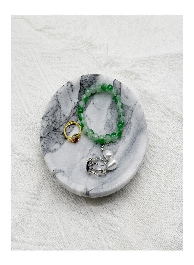 BESSKON Small Jewelry Dish, Marble Jewerly Tray Ring Dish 5.1", Nightstand Decor Trinket Bowl, Bathroom Ring Holder, Vanity Jewlery Plate for Earring, Keys, Jewelry Bowl Gift for Women, Mom - Image 1