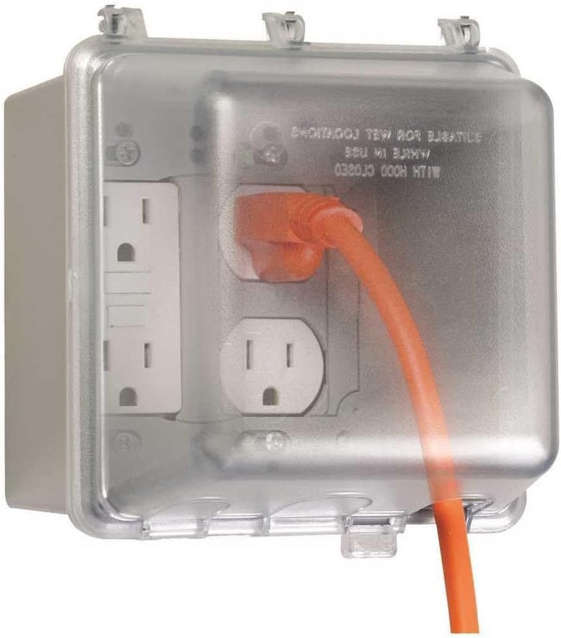 TayMac MM7440C Two-Gang Weatherproof In-Use Cover with Universal Fit Adapter System, Clear Finish - Image 2