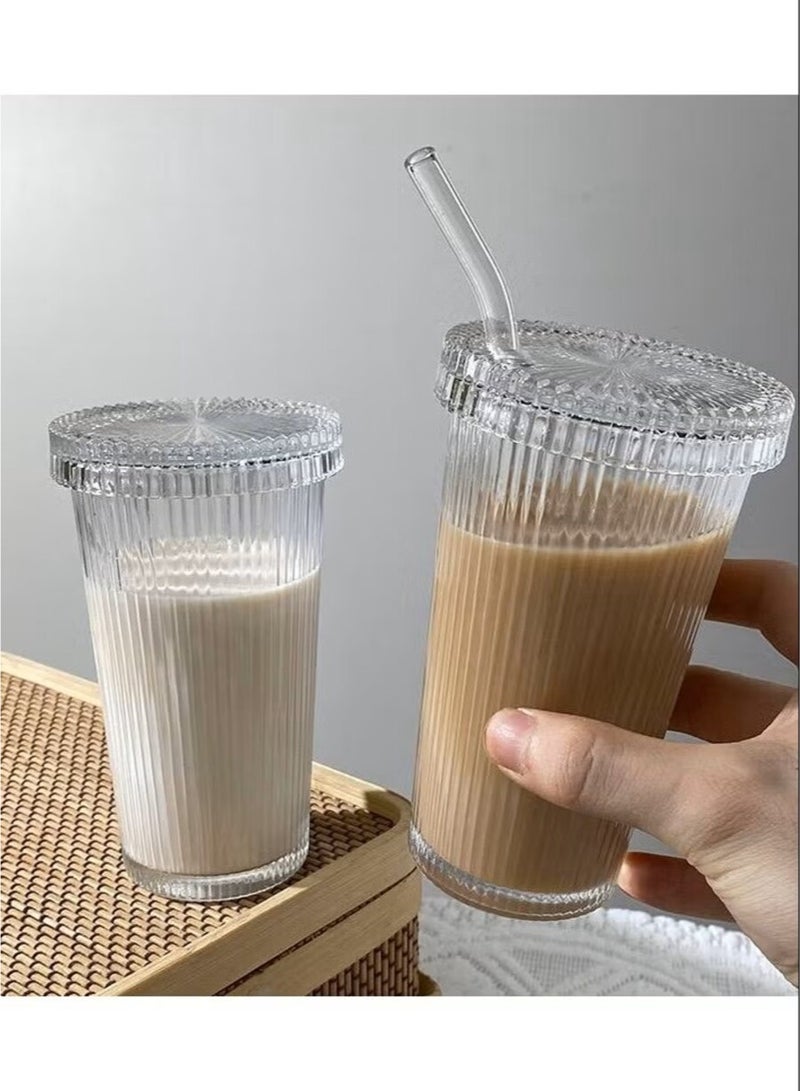 Crystal iced coffee cup with lid and coaster - Image 3