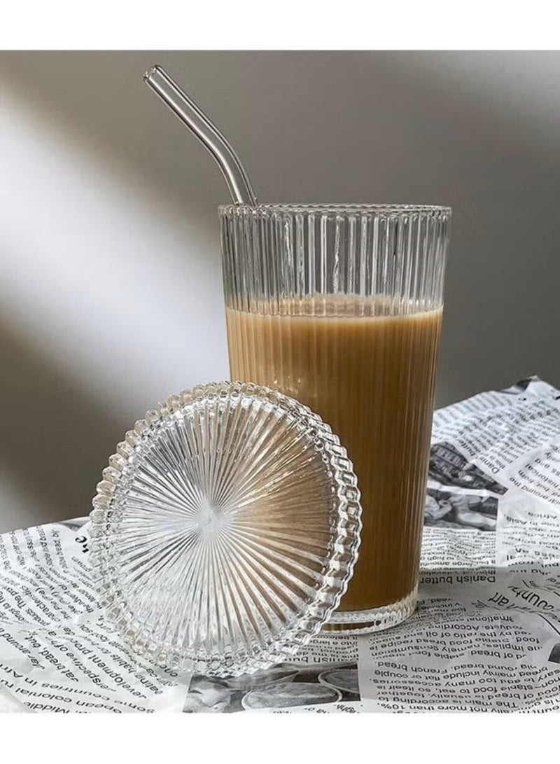 Crystal iced coffee cup with lid and coaster - Image 4