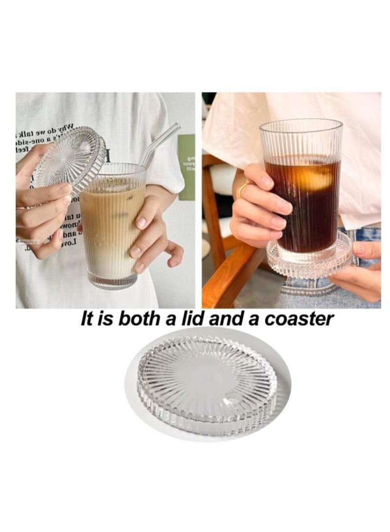 Crystal iced coffee cup with lid and coaster - Image 5