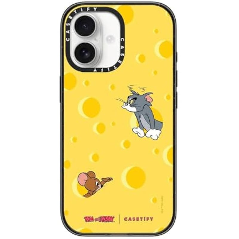 Casetify Impact iPhone 17 Case 【Tom and Jerry Colab/Slim/Compatible with Magsafe / 8.2 ft. 4X Military Grade Drop Protection】 - Cheese - Clear Black - Image 1