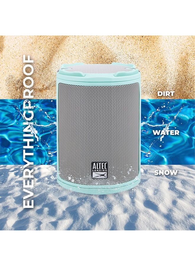 Altec Lansing HydraMotion Wireless Bluetooth Speaker with 360 Degree Sound, Portable IP67 Waterproof for Outdoors, Shockproof, Snowproof, Everything Proof, 12 Hour Playtime (Mint Green) - Image 4