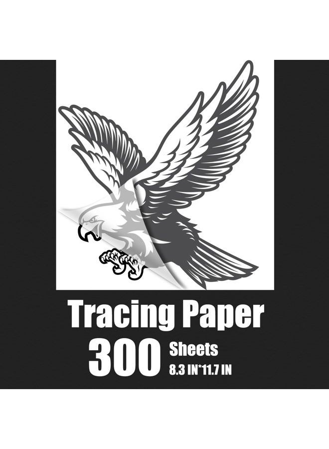 Waybas 300 PCS Tracing Paper, A4 Size Artists Tracing Paper Trace Paper White Translucent Sketching Tracing Paper Calligraphy Architecture Transfer Paper for Pencil Ink Markers (8.5 X 11.5 Inch) - Image 1