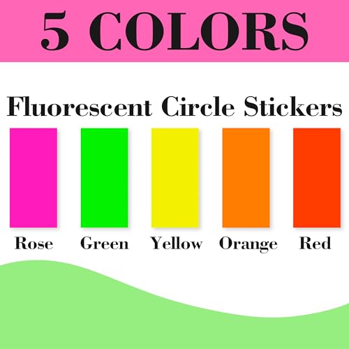 YSHIHE 1" x 2-5/8" Fluorescent Address Labels 5 Colors Neon Stickers for Inkjet or Laser Printer Moving Lables for Shipping Envelopes Envelopes and Organization - 20 Sheets 600 PCS - Image 4