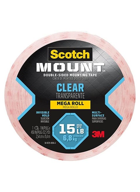 3M Mounting Tape Clear 1" x 11.4Mtrs 3M410H-Long-DC