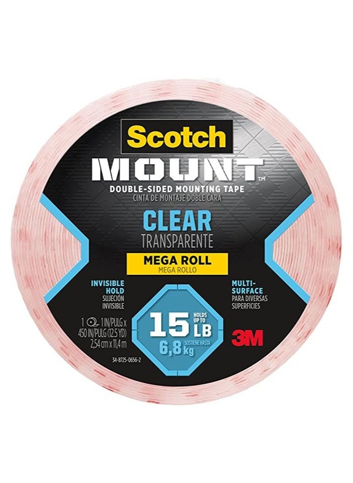 3M - 3M Mounting Tape Clear 1" x 11.4Mtrs 3M410H-Long-DC - Image 1