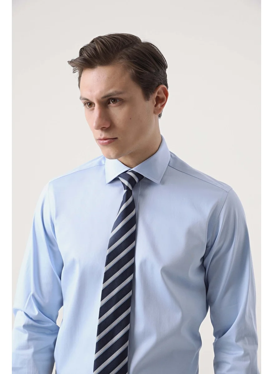 دي أس دامات D'S Groom Ds Groom Regular Fit Blue Plain Shirt
