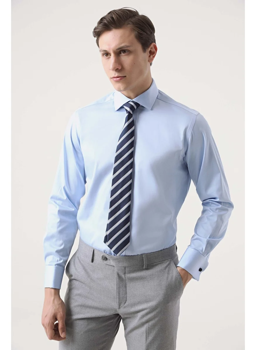 دي أس دامات D'S Groom Ds Groom Regular Fit Blue Plain Shirt