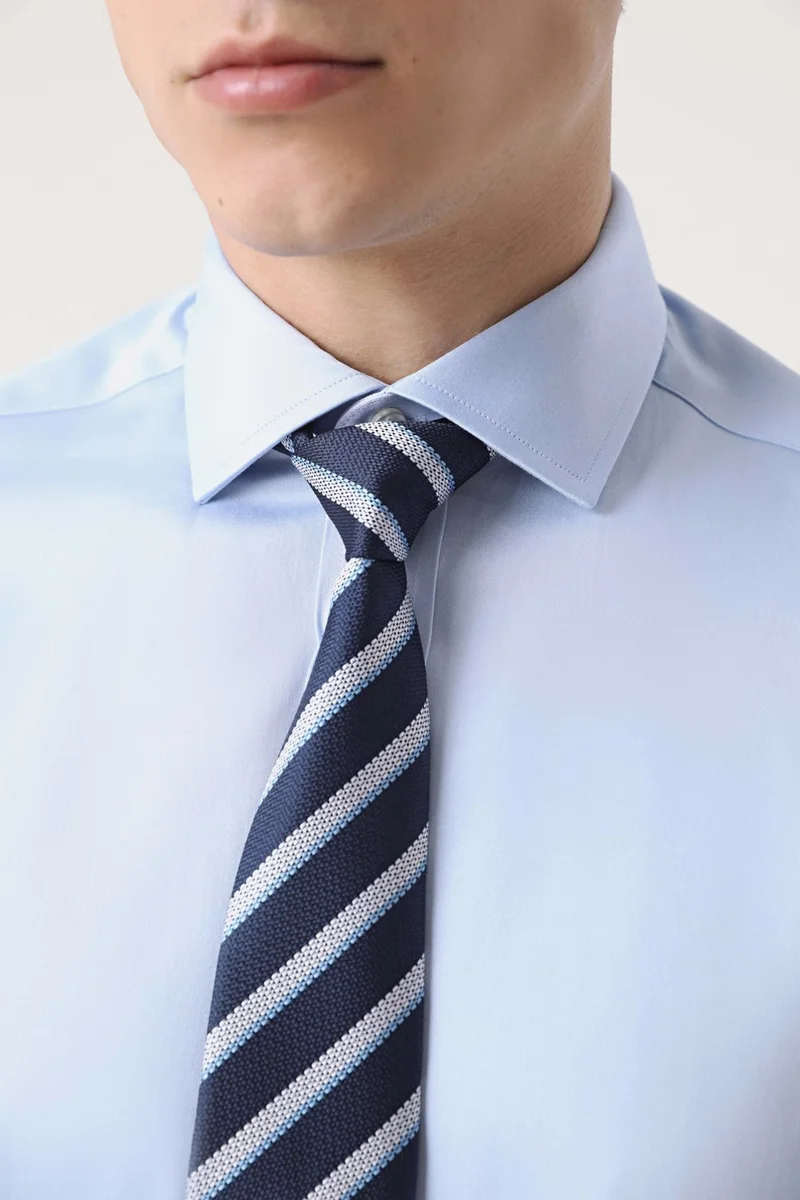 D'S DAMAT D'S Groom Ds Groom Regular Fit Blue Plain Shirt