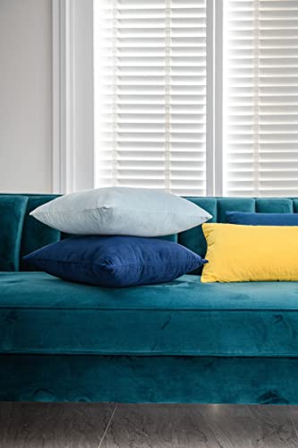 DEZENE 26x26 Euro Pillow Covers : 2 Pack Cozy Soft Velvet Oversized Couch Pillow Shams, Square Throw Pillow Cases for Living Room Sofa, Navy - Image 5