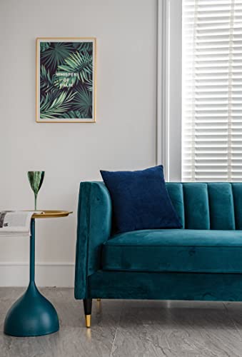 DEZENE 26x26 Euro Pillow Covers : 2 Pack Cozy Soft Velvet Oversized Couch Pillow Shams, Square Throw Pillow Cases for Living Room Sofa, Navy - Image 3