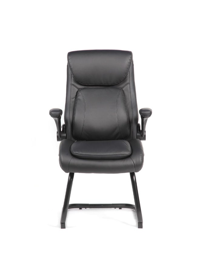 DANUBE HOME Louise Visitor Back Office Chair Ergonomic Office Chair Modern Desk Computer Chair Accent Office Armchair Fixed Lumbar L69.5xW67.5xH13.2cm - Black - Image 3